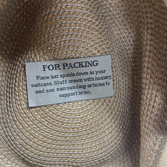Eric Javits Fedora Packable Hat Straw Tan Brown Black Ribbon Sun Protection UPF - Picture 9 of 10